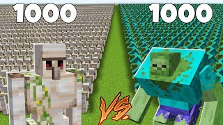 50 Zombie Vs 10 Iron Golame In Minecraft [upl. by Annaehr]