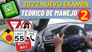 2023 NUEVO EXAMEN TEORICO DE CONDUCIR EN ESPAÑOLEXAMEN ESCRITO LICENCIA DE MANEJO EN USA [upl. by Therron]