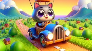 La voiture bleue est la préférée du chat  Comptines pour enfants [upl. by Karlotta]