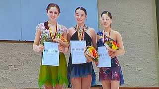 Ladies medal ceremony  2024 Nebelhorn Trophy [upl. by Chyou]