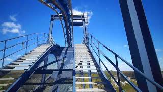 BATMAN THE RIDE FRONT ROW POV Six Flags Over Georgia 4424 [upl. by Kampmeier]