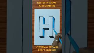 Il Letter H shadow effect ll letter H drawing ll [upl. by Lonyer]