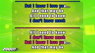 Linda Ronstadt And Aaron Neville  Dont Know Much  Karaoke Version from Zoom Karaoke [upl. by Mindy]