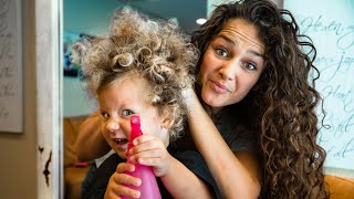 CURLY HAIR TO STRAIGHT  FAMILY VLOG [upl. by Worrad928]