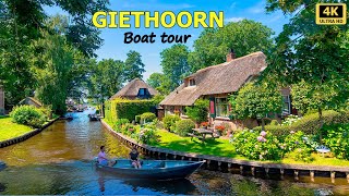 Giethoorn Netherlands 🇳🇱  Boat Tour Through The Venice of the North 4K UHD [upl. by Luhe]