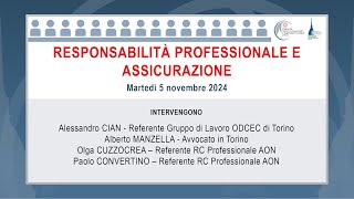 Responsabilità professionale e assicurazione [upl. by Dimond]