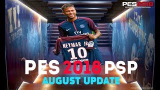 PES 2018 PSP PPSSPP August Update  Download ISO and Savedata [upl. by Atimad]