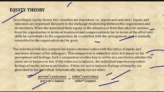 Equity Theory  Theory of Motivation  Motivation [upl. by Kutzenco]