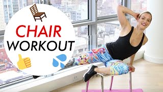 CHAIR EXERCISES FOR WOMEN  TRACY CAMPOLI  ABS WORKOUT USING A CHAIR [upl. by Carmela]