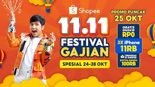 Shopee 1111 Festival Gajian  Promo Puncak 25 Oktober [upl. by Lleval]