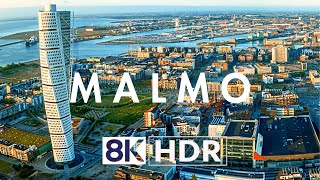 Malmo Sweden in 8K HDR Dolby Vision 10 BIT 60 FPS Drone Video [upl. by Sausa321]