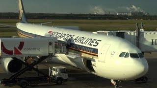 Singapore Airlines economy A330300 Brisbane to Singapore [upl. by Sualokcin320]