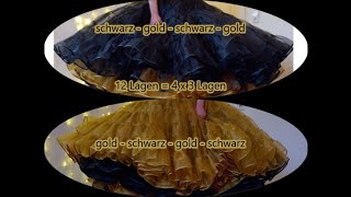 12 lagiger Petticoat im Wechsel gold und schwarz [upl. by Essirahc398]