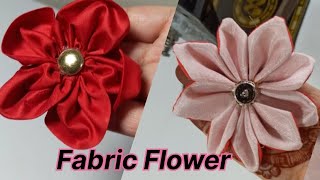 Diy Fabric Flower Making  Easy Fabric Flower for Dresses diyflower flowermaking fabricflowers [upl. by Naujid]