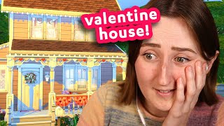 i built a valentines day house in the sims [upl. by Analah]