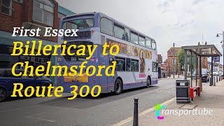 Billericay to Chelmsford  First Essex 300  Realtime [upl. by Anaehs]