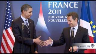 G8 de Deauville  NSarkozy et BObama [upl. by Edva]