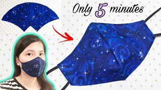 It only takes 5 minutes to sew a simple mask  Face mask sewing tutorial  DIY face mask at home [upl. by Haelhsa]