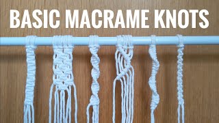 BASIC MACRAME KNOTS BEGINNER TUTORIAL [upl. by Ordnazil]