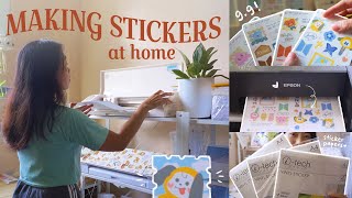 Printing stickers at home ON A BUDGET 🖨 DIY Printing sticker maker business package 💜 FAN ART ONLY [upl. by Areval]