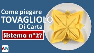 Come piegare tovagliolo di carta a forma di fiore di loto  tovaglioli fai da te [upl. by Atinuj]