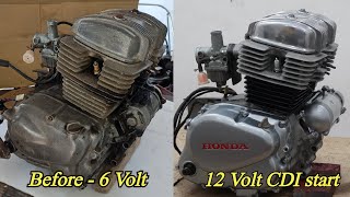 Honda CD200 RoadMaster Engine Restoration  6 volt to 12 volt CDI convert [upl. by Neelhtak858]