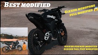 gixxer monotone full modified  gixxer monotone sticker modified  gixxer monotone ktc modified [upl. by Ymiaj]