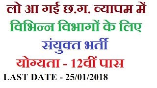 CG Vyapam Shanyukt Bharti Recruitment 2018  Sarkari Naukri [upl. by Chita]