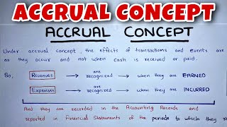 Accrual Concept EXPLAINED  By Saheb Academy [upl. by Etezzil971]