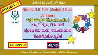 KA FLN 4 Attempt2 Involvement of Parents and Communities for FLN Answers in Kannada Nishtha 30 [upl. by Lauraine]