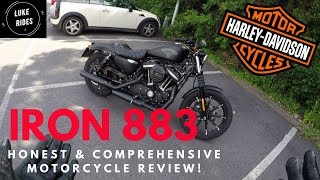 2017 Harley Davidson Sportster Iron 883 Comprehensive amp Honest Review  LukeRides [upl. by Eirrotal]