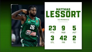 Panathinaikos  Monaco 8863  Mathias Lessort 23 Points  5 Assists [upl. by Vladamar]