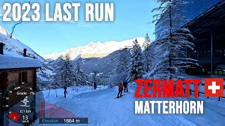 4K Skiing Zermatt Last Run For 2023  50 Blatten Closed Red Wallis Switzerland GoPro HERO11 [upl. by Nomaj]