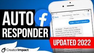 Setup an Auto Responder for Facebook Page Messenger 2022 [upl. by Aicilef]