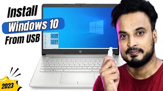 How to Install Windows 10 from USB  Windows 10 Kaise Install kare Pendrive Se 2023 [upl. by Carbo904]