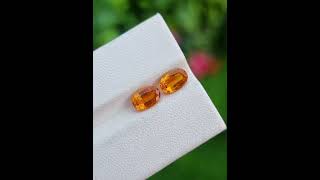 Tajikistan Orange Clinohumite Pair 110 ct amp 112 ct  Oval Shape [upl. by Behrens]