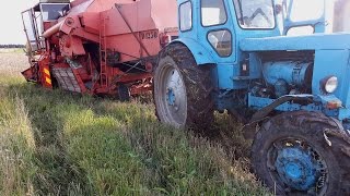 Dronningborg 1250 combine stuck  T40 Help  Kombaino gelbėjimas [upl. by Southworth]