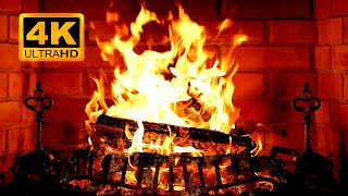 FIREPLACE 4K 🔥 Cozy Fireplace with Crackling Fire Sounds 12 Hours [upl. by Anahsit]