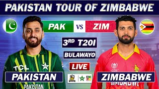 PAKISTAN vs ZIMBABWE 3rd T2O Match LIVE COMMENTARY  PAK vs ZIM T20 MATCH LIVE  PAK 12 OV [upl. by Tuchman]