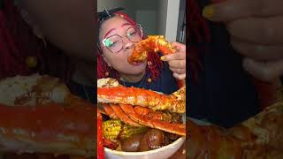 I made a seafood boil 🌽🦀🦐🥚🥔 asmr seafood seafoodboil kingcrab shrimp snowcrab mukbang [upl. by Gena]