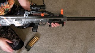 Full Auto QBZ95 Review Shell Ejecting Nerf Gun [upl. by Virge]