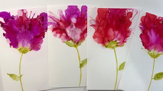 Alcohol Ink And Sharpie Marker Abstract Spring Flowers  Nina Ribena’s AJP amp More  Spring Week 3 [upl. by Simonetta]