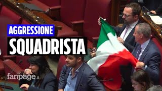 La protesta dellopposizione alla Camera quotDestra fa aggressioni squadriste e sdogana il fascismoquot [upl. by Illona]