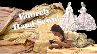 Exploring an 1860s Ball Gown A relaxing look at an antique dress [upl. by Ihcalam708]