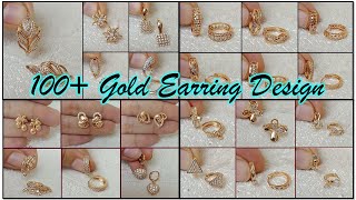 100 Daily Wear Gold Earring Design 2021  Simple Light Weight Gold Earring  Indian Fashion Trends [upl. by Tierney512]