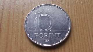 10 Forint coin of Hungary Magyar from 1995 in HD [upl. by Inan]