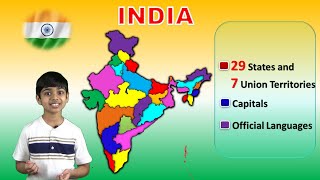 States of INDIA How to Learn  States amp Union Territories  Capitals amp Languages  Geography [upl. by Allegra]