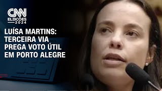 LuÃ­sa Martins Terceira via prega voto Ãºtil em Porto Alegre  CNN PRIME TIME [upl. by Callean201]