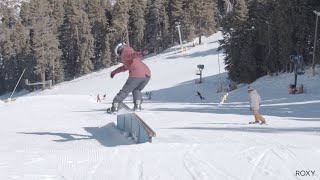 Snowboard Tricks Frontside Lipslide with Isabella Gomez [upl. by Rowney]