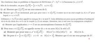 Une équation de PellFermat  part 1  introduction dun groupe adapté à léquation de PellFermat [upl. by Eseilenna]